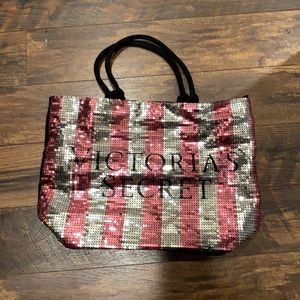 Victoria’s Secret pink sequin tote bag